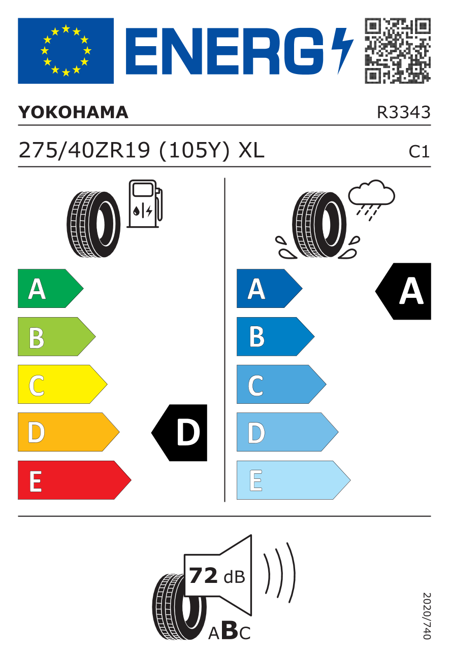275/40ZR19 105(Y) XL Advan Sport V105 *