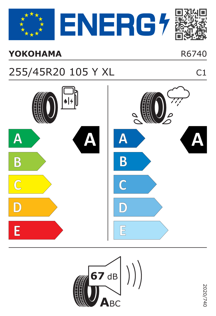 255/45R20 105Y XL Advan Sport V107E *